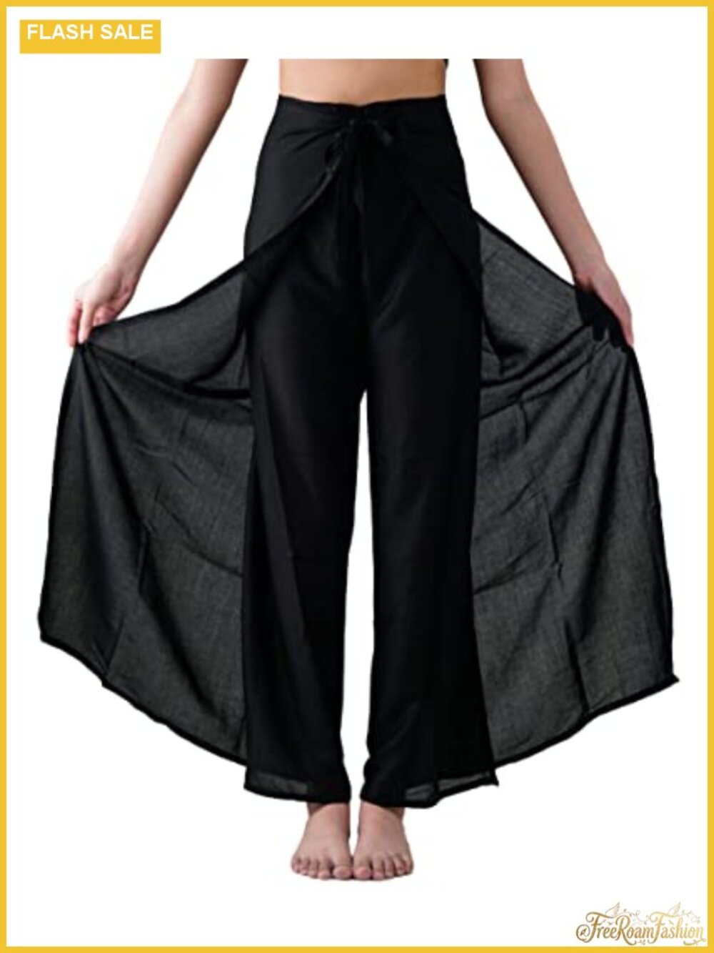 Women's Wrap Palazzo Wide Leg Pants 100% Rayon Boho